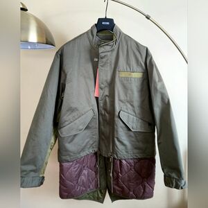 NWT ALPHA INDUSTRIES Green and Maroon Long Liner Jacket Size: L